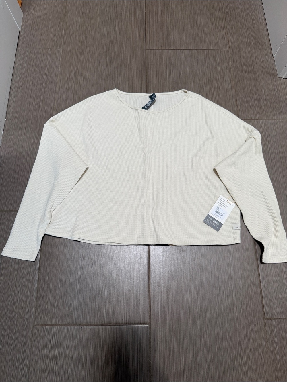 Women’s Vuori Natural Slouchy Waffle Crew Sweater - Natural